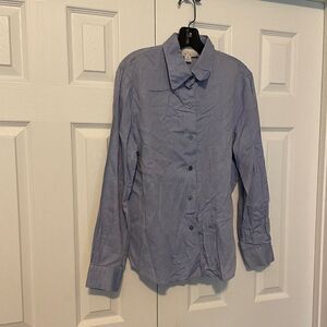 Linda Allard Ellen Tracy Light Blue Long Sleeve Button Down Blouse - 14